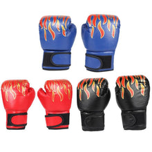 Load image into Gallery viewer, 1 pair Kids Children Boxing Gloves Professional Flame Mesh Breathable PU Leather Flame Gloves Sanda Boxing Training Glove