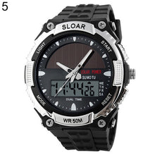 Load image into Gallery viewer, 2018 New Men Sports Solar Power Dual Time Display Water Resistant Electronic Wrist Watch sport digital watch montre homme