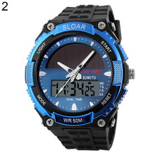 Load image into Gallery viewer, 2018 New Men Sports Solar Power Dual Time Display Water Resistant Electronic Wrist Watch sport digital watch montre homme