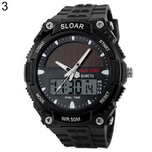 Load image into Gallery viewer, 2018 New Men Sports Solar Power Dual Time Display Water Resistant Electronic Wrist Watch sport digital watch montre homme