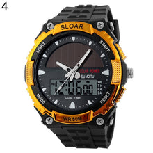 Load image into Gallery viewer, 2018 New Men Sports Solar Power Dual Time Display Water Resistant Electronic Wrist Watch sport digital watch montre homme