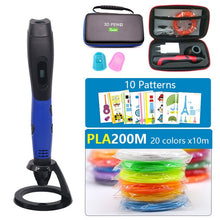 Load image into Gallery viewer, best sellers 3D PEN 3d printer pen usb 3D pen include 200m pal filament and 20 sheets pattern template and bad easy to carry